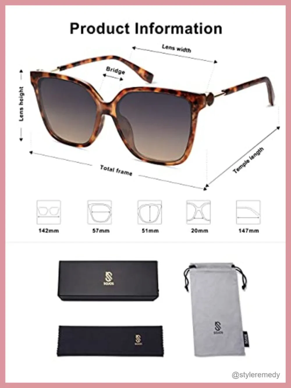 Fashion Square Sunglasses with UV400 Protection Lens for Women Trendy